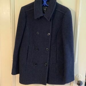 Judith and Charles Navy Wool Pea Coat 8
